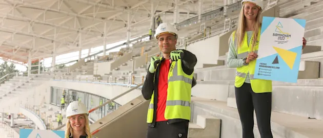 Kelly Petersen-Pollard, Delicious Orie and Hannah England at the Alexander Stadium