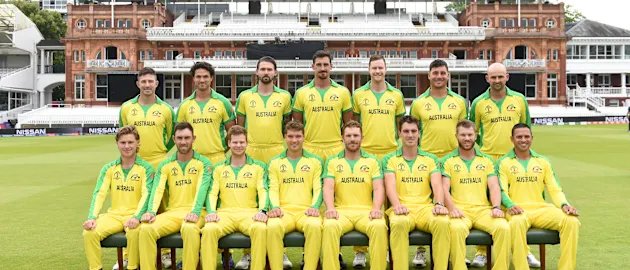 The Australia team at Lords on June 24, 2019 in London, England.