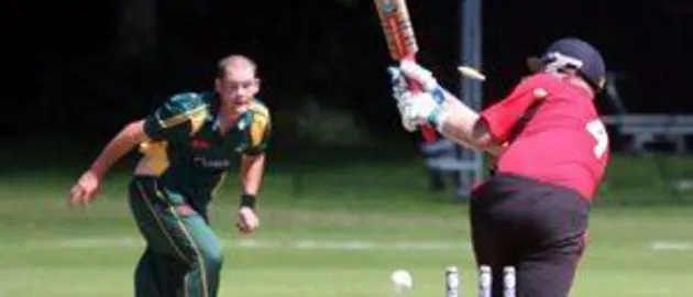 24098 Dave Coram is bowled by James Nussbaumer