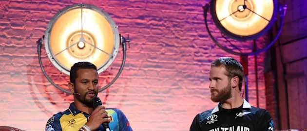 Dimuth Karunaratne and Kane Williamson , ICC Captain's Media Day, May 23 2019