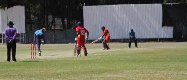 39158 Action from the Botswana v Seychelles match on the final day