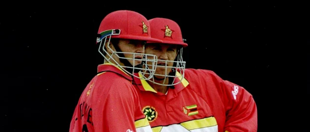 61396 Grant and Andy Flower of Zimbabwe