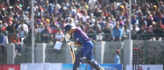 Action from the ICC T20 World Cup Asia Qualifier Final