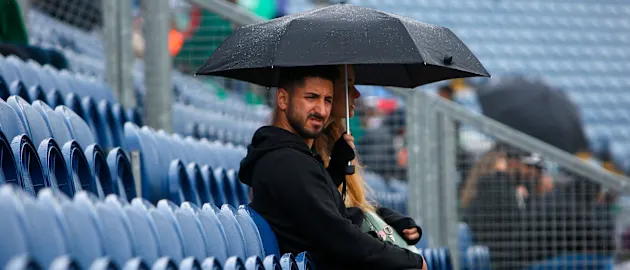 Rain at Cardiff Wales Stadium