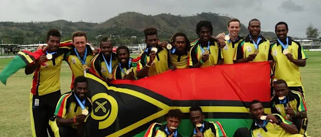 Vanuatu team celebreates