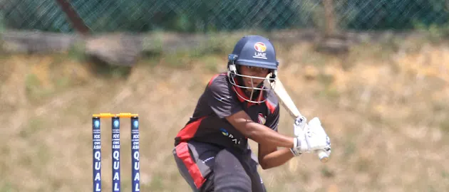 UAE skipper Theertha Satish muscled a boundary-laden 94