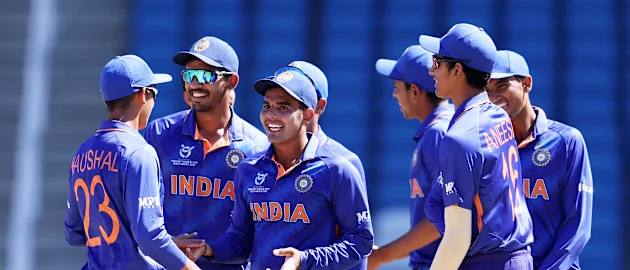 India celebrate a wicket
