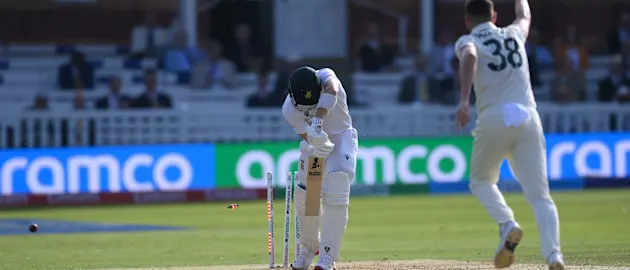 Logo of Hazlewood cleans up Stubbs with a jaffa | WTC25 Final