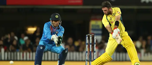 Glenn Maxwell's miserable Indian tour continued with him lobbing a delivery straight to Hardik Pandya off Yuzvendra Chahal.