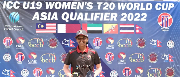 UAE's Archara Supriya was adjudged Player of the Match for her match-winning returns of 5/2