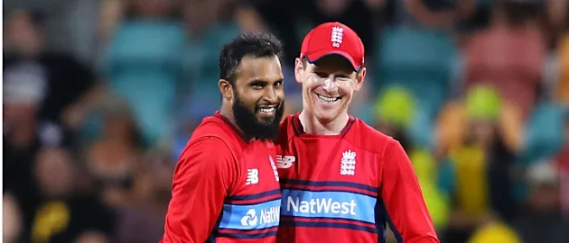 Adil Rashid and Eoin Morgan