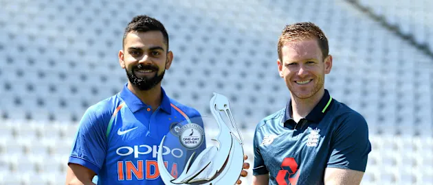 Virat Kohli and Eoin Morgan
