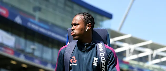 England paceman Jofra Archer at practice