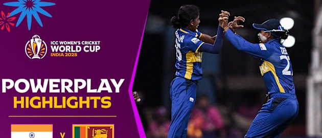 Mandhana dismissal early boost for Sri Lanka | Powerplay Highlights | CWC25