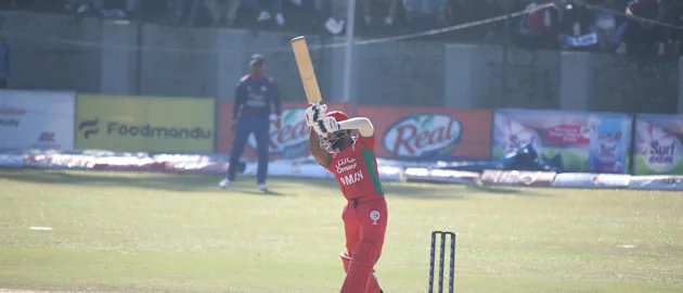 Action from the ICC T20 World Cup Asia Qualifier Final