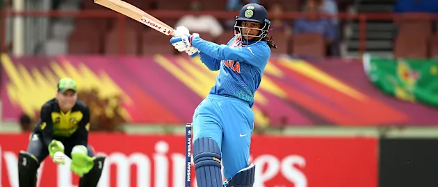 Smriti Mandhana of India bats during the ICC Women's World T20 2018 match between India and Australia at Guyana National Stadium on November 17, 2018 in Providence, Guyana.