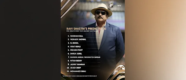 Shastri predicts India XI for first Test against Australia
