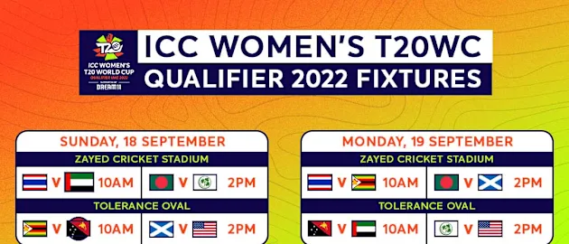 ICC Women's T20 World Cup Qualifier 2022 – Fixtures