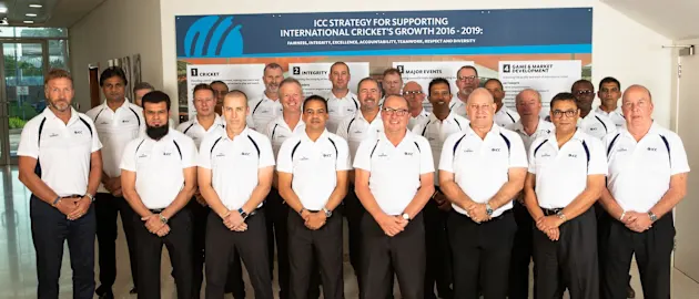 Match officials at the ICC headquarters during the ICC Elite Panel Conference