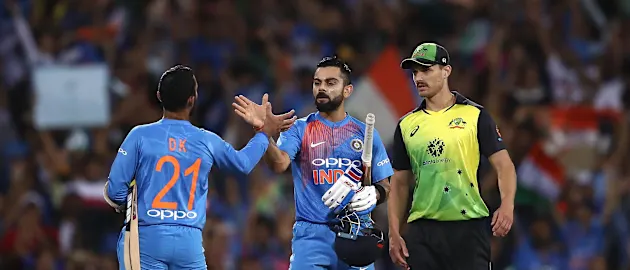 Kohli and Karthik celebrate victory