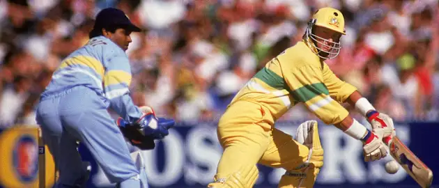 Mark Waugh batting against Sri Lanka at the 1992 World Cup