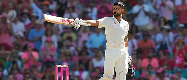 Kohli reaches a Test hundred against Australia