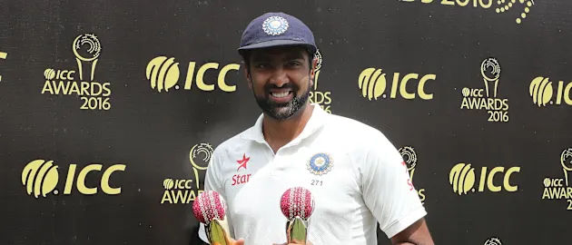 Ravichandran Ashwin with his ICC Awards 2016