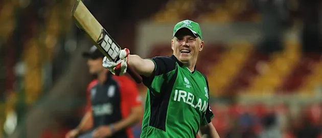 64007 Ireland's cricketer Kevin O'Brien celebr