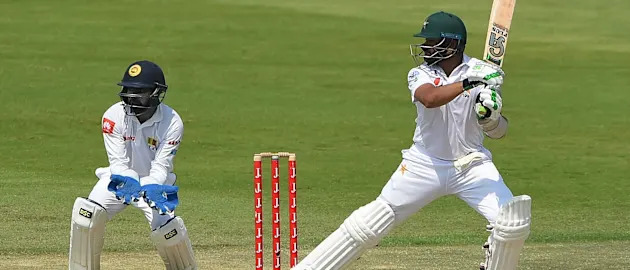 Azhar (74 not out) also became the eighth Pakistani batsman to complete 5,000 Test runs during the course of his innings, as Pakistan finished day 3 on 266/4, still trailing by 153 runs.