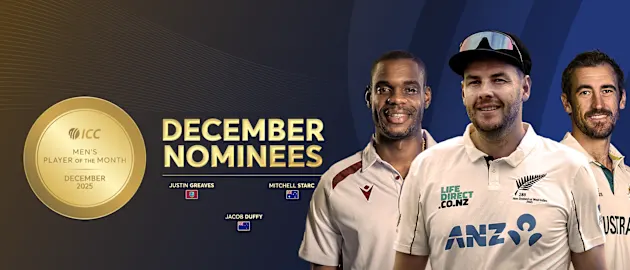 ICC Men's Player of the Month December 2025 nominees
