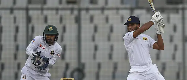 Roshen Silva was the star of the Sri Lankan batting effort, ending the day unbeaten on 58.