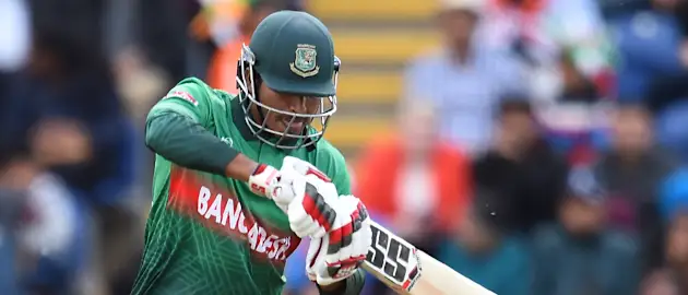 Soumya Sarkar bats during the 2019 Cricket World Cup warm up match between Bangladesh v India at Sophia Gardens stadium in Cardiff, south Wales, on May 28, 2019.
