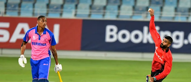 Hong Kong's Waqas Barkat enjoyed a strong all-round game against Bermuda