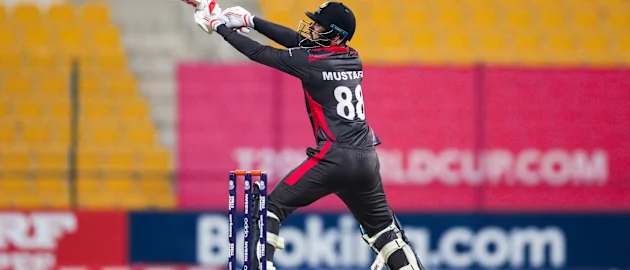 Rohan Mustafa batting.