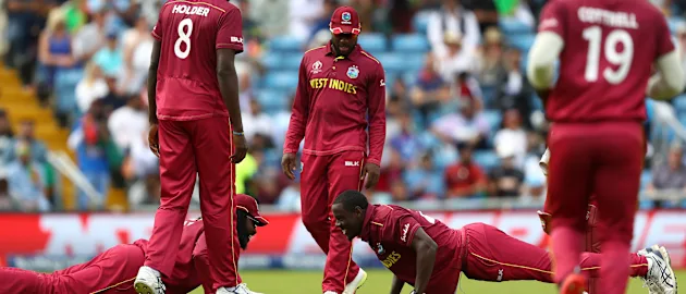 West Indies celebrate at Headingley