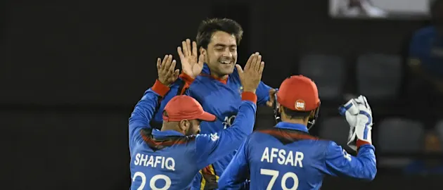 Afghanistan team celebrating