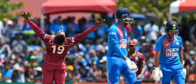 Sheldon Cottrell was the pick of the West Indian bowlers with 2/25