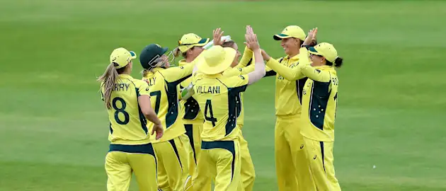 Australia Women celebrating
