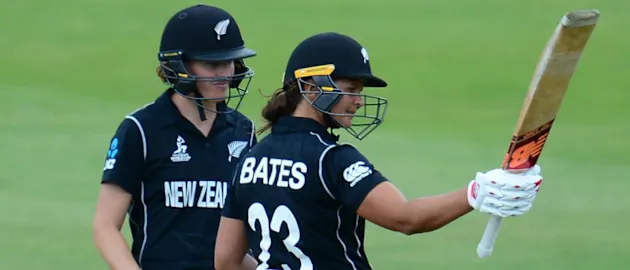 Bates remained unbeaten on 106 and Satterthwaite 78 as New Zealand cruised over the line with 9 nine wickets and 12 overs to spare.