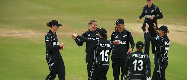 New Zealand women celebrating