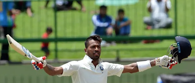 Hardik Pandya scored a 96-ball 108, including  eight fours and seven sixes.