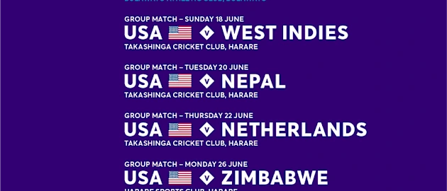 USA's fixtures at the 2023 Cricket World Cup Qualifier