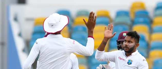 Devendra Bishoo (2 for 53) and Shannon Gabriel (1 for 45) helped West Indies restrict Pakistan at 172 for 3 at the end of day 2