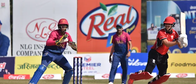 Action from the ICC T20 World Cup Asia Qualifier Final