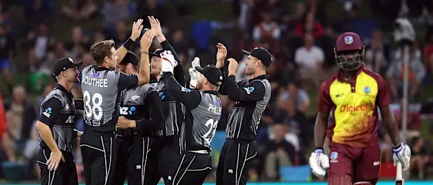 New Zealand coasted to an 119-run victory in the third T20I to go atop the rankings.