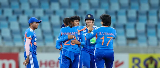 India players celebrates the wicket of Shawaal Zulfiqar of Pakistan during the Match 9 of the DP World Women’s T20 Asia Cup 2026 between India and Pakistan at Dubai International Cricket Stadium, Dubai, United Arab Emirates, on September 5, 2026. 
