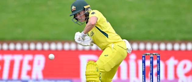 Alyssa Healy of Australia bats during the 2022 ICC Women's Cricket World Cup match between Australia and the West Indies at Basin Reserve on March 30, 2022 in Wellington, New Zealand.