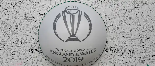 Signatures on a giant cricket statue during the ICC Cricket World Cup 2019 at Millennium Square on June 1, 2019 in Bristol, England.