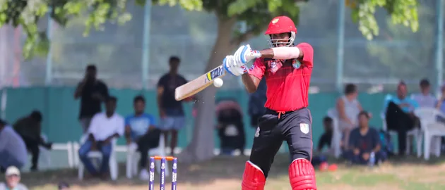 Surendran Chandramohan bats against Scotland.