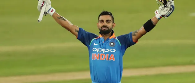 Virat Kohli celebrates his 35th ODI century